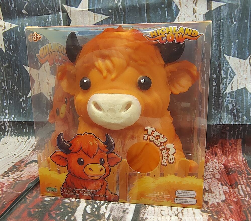 Sealed Viral Highland Cow Squishy *FAST SHIPPING* New in Box Dark Orange Color